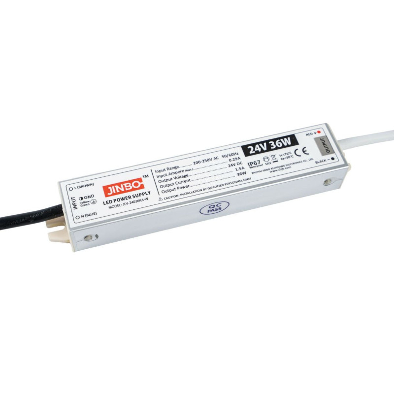 Zasilacz IP67 Do Taśmy LED - 24V 1.5A 36W Kingled