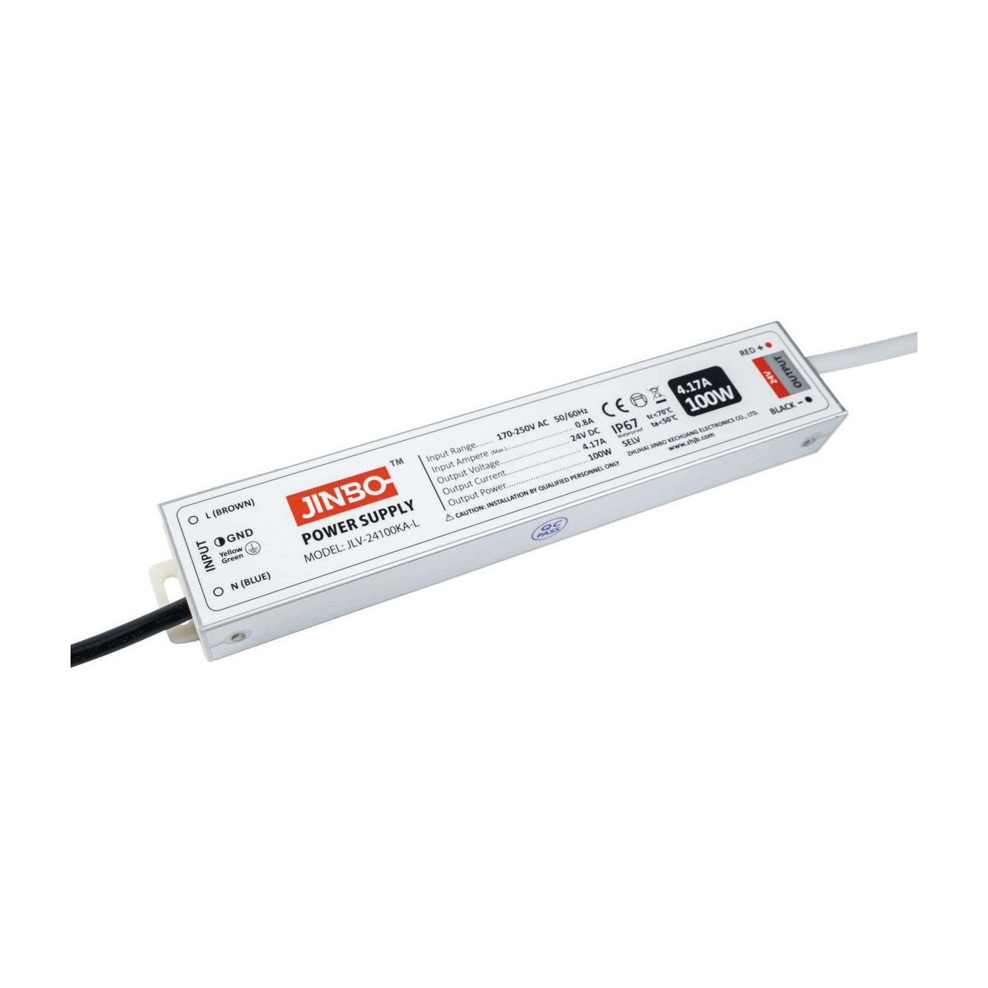 Zasilacz IP67 do taśmy LED - 24V 4.17A 100W Kingled