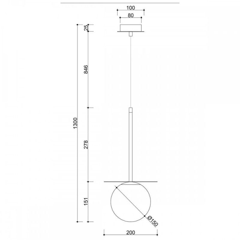 Lampa Wisząca Borra B Złoty BRB131PS0 Ummo