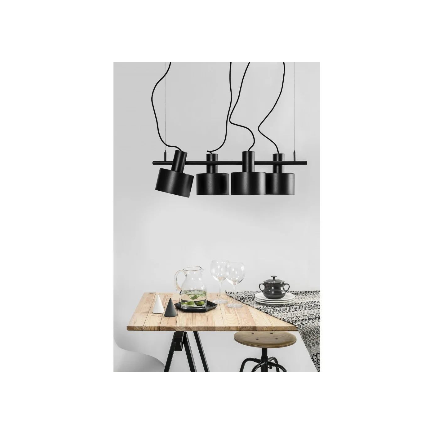 Lampa Wisząca Enkel 4 Czarny EN4422P0 Ummo