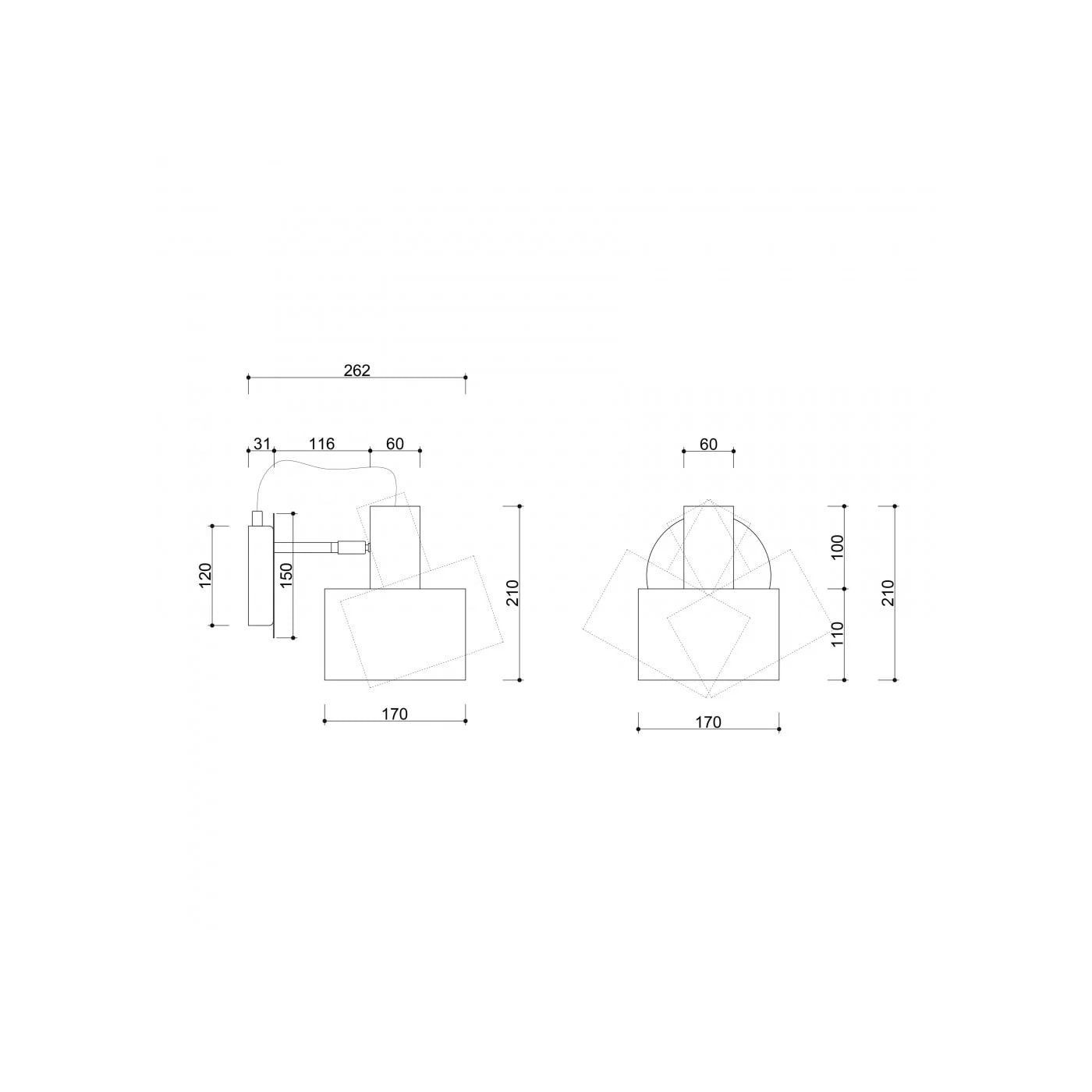 Kinkiet Enkel W Czarny ENK122P0 Ummo