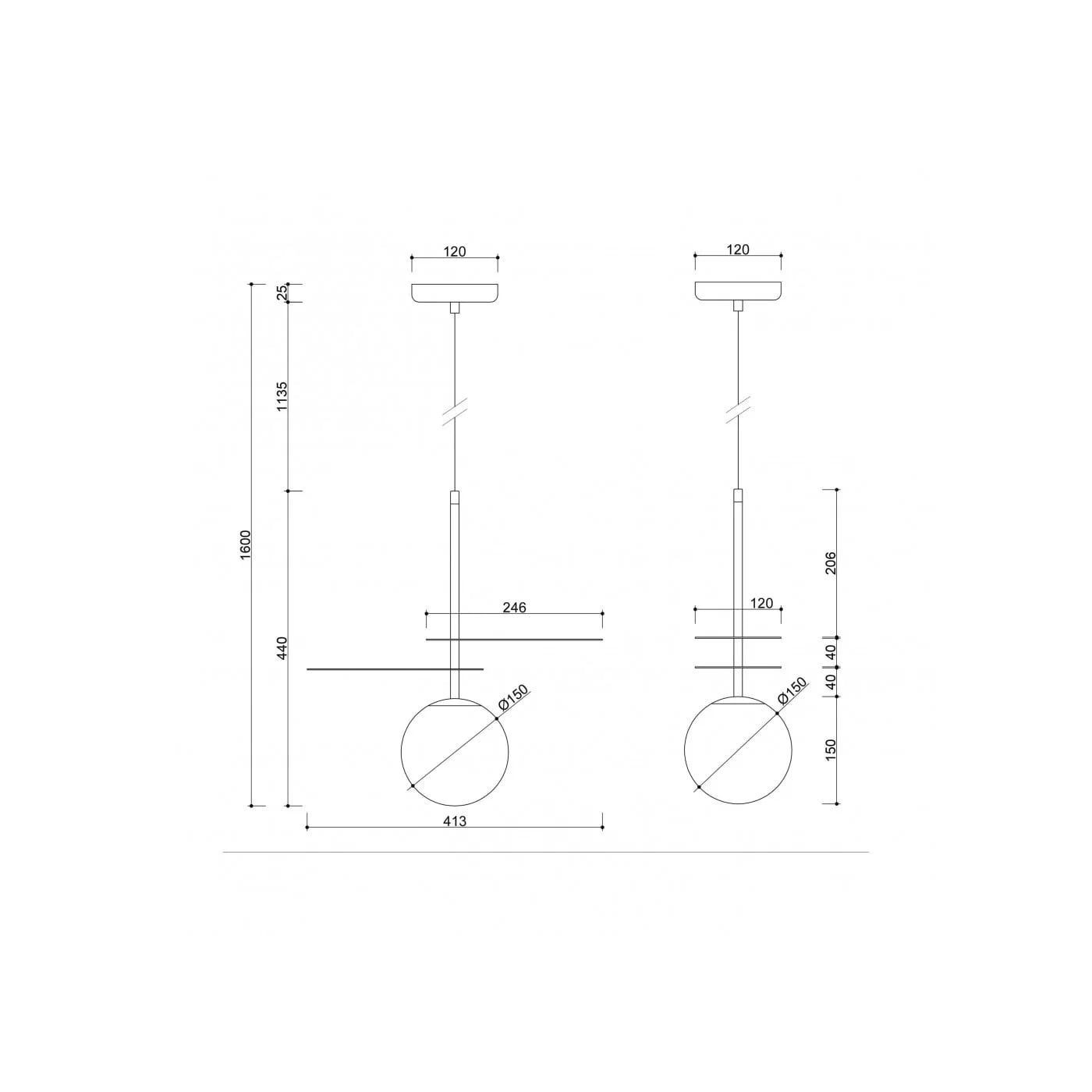 Lampa Wisząca Fyllo A Czarny FYA122P0 Ummo
