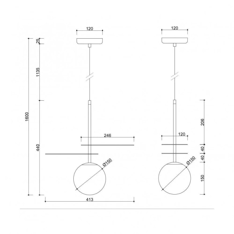 Lampa Wisząca Fyllo A Czarny FYA122P0 Ummo
