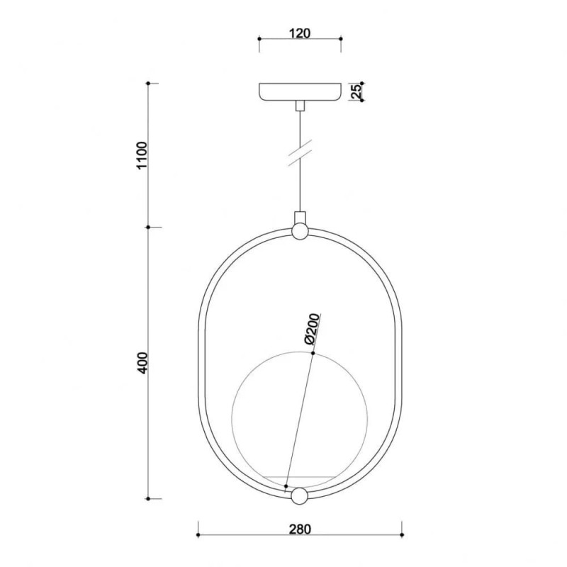 Lampa Wisząca Koban B Czarny KOB122P0 Ummo