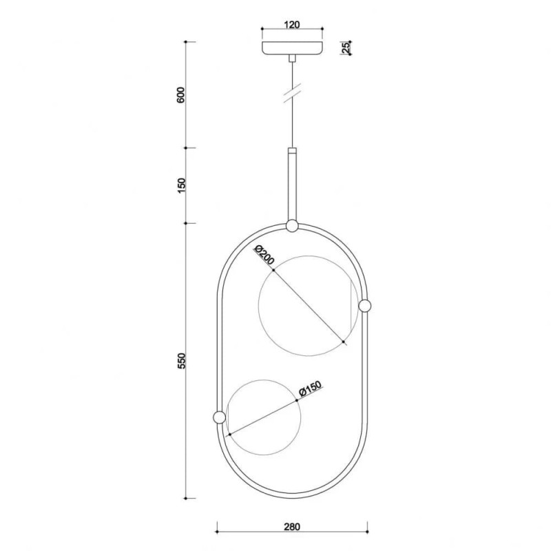Lampa Wisząca Koban C Czarny KOC222P0 Ummo