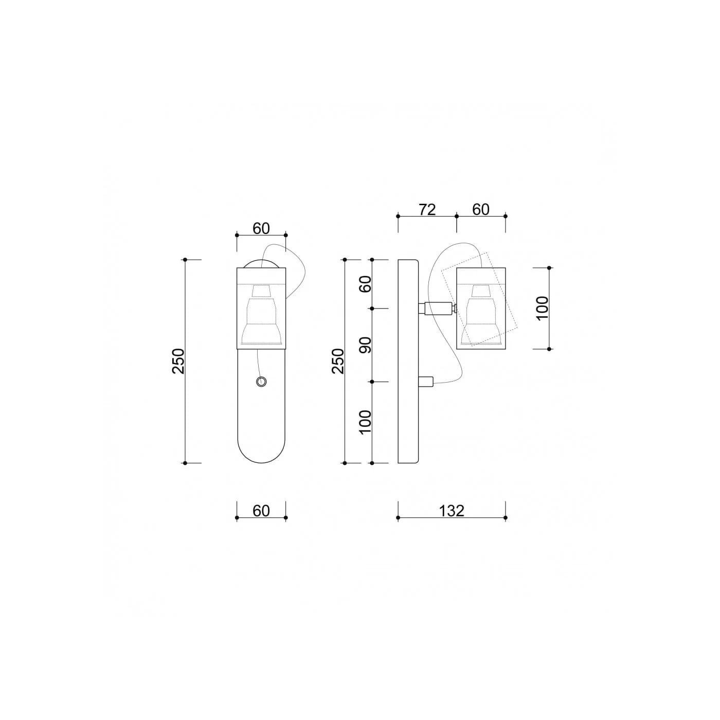 Kinkiet Kop F Czarny KPF122P0 Ummo