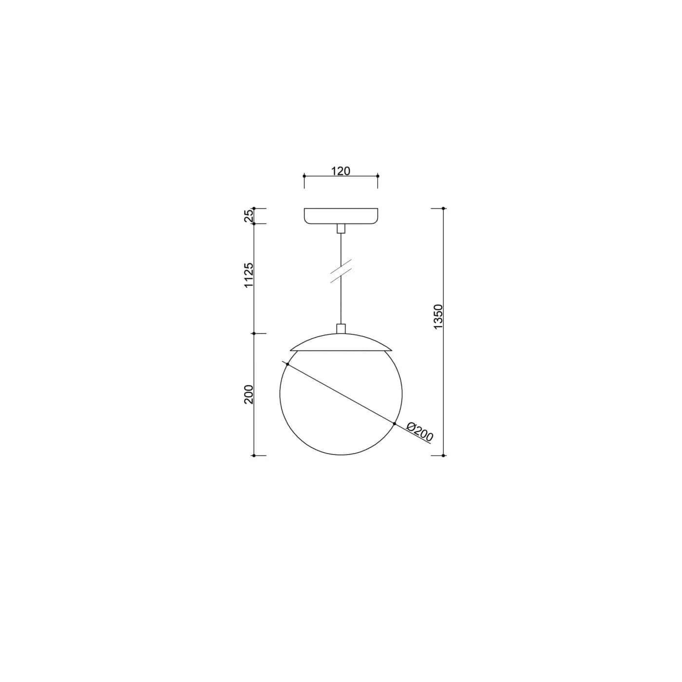 Lampa Wisząca Kuul G Czarny KLG122PS0 Ummo