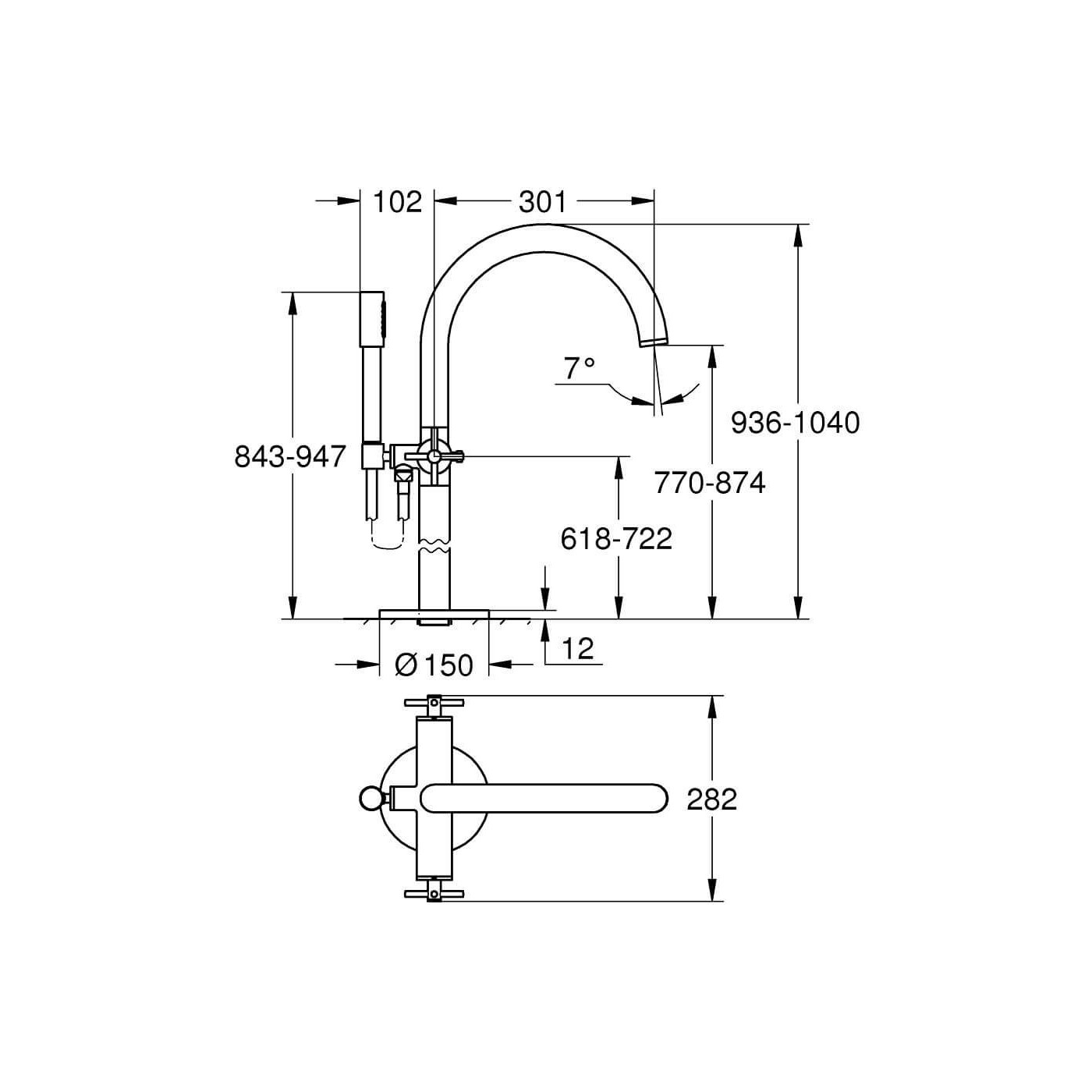 Bateria Wannowa Wolnostojąca Atrio Warm Sunset 25044DA3 Grohe
