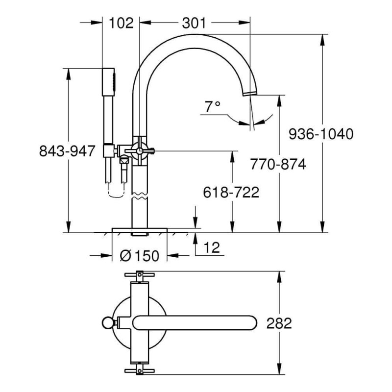 Bateria Wannowa Wolnostojąca Atrio Warm Sunset 25044DA3 Grohe