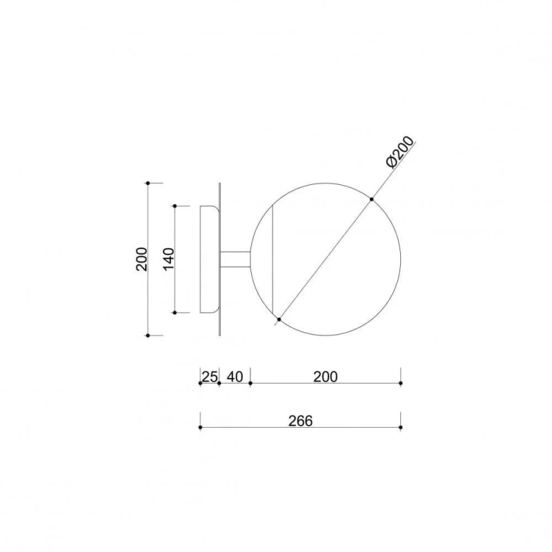 Kinkiet Plaat C Czarny PLC120S0 Ummo