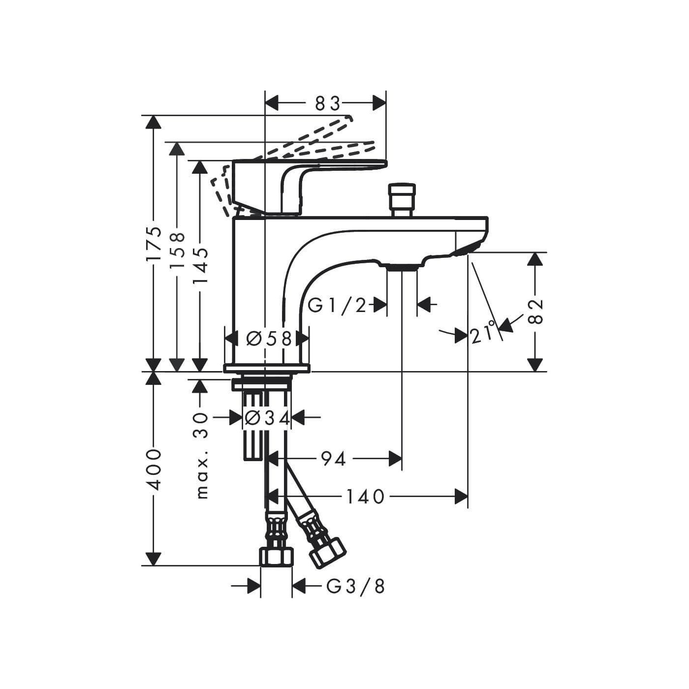 Bateria Wannowa Rebris S Chrom 72436000 Hansgrohe