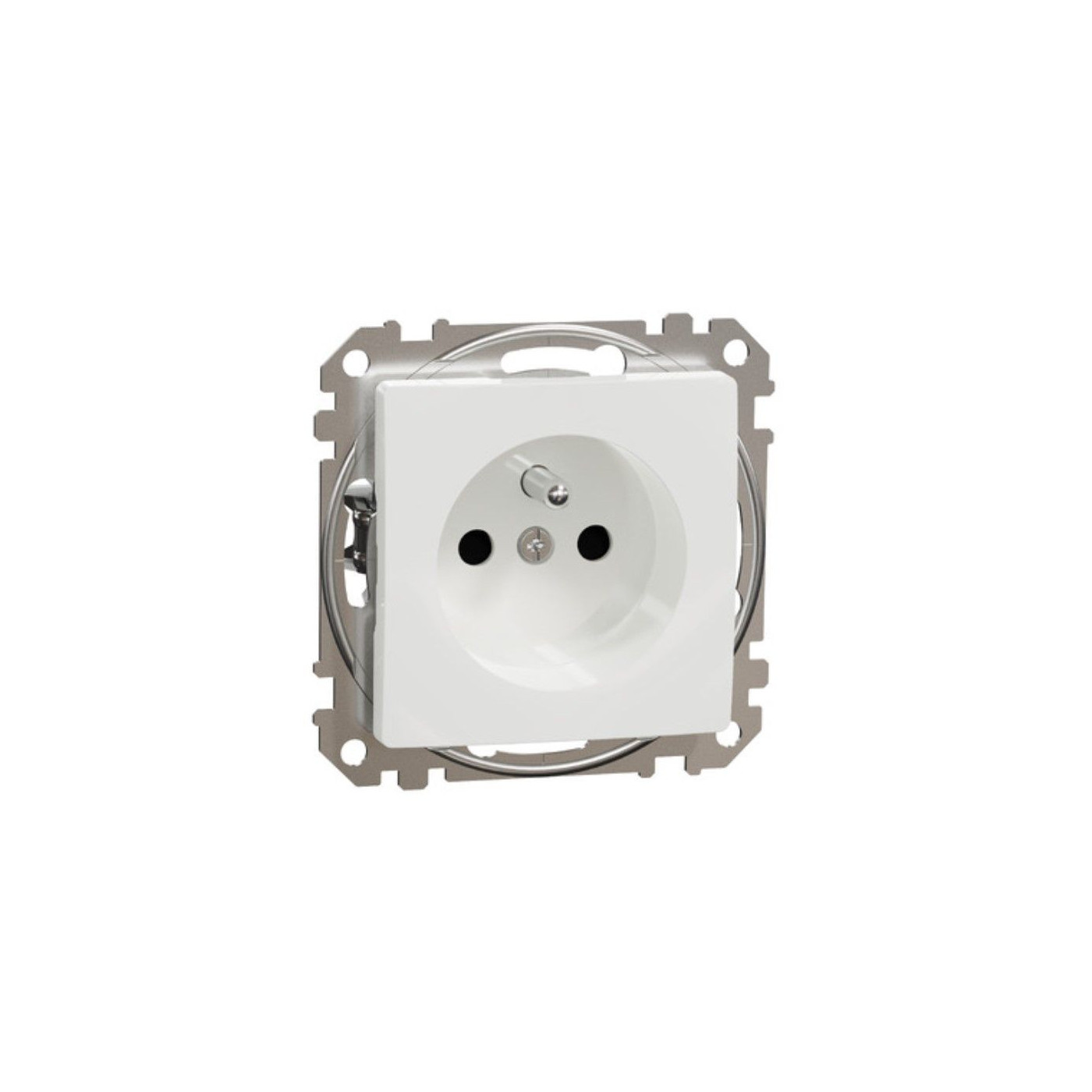 Gniazdo Pojedyncze z Uziemieniem, 2P+PE z Przesłonami Biały Sedna Design SDD111011 Schneider Electric