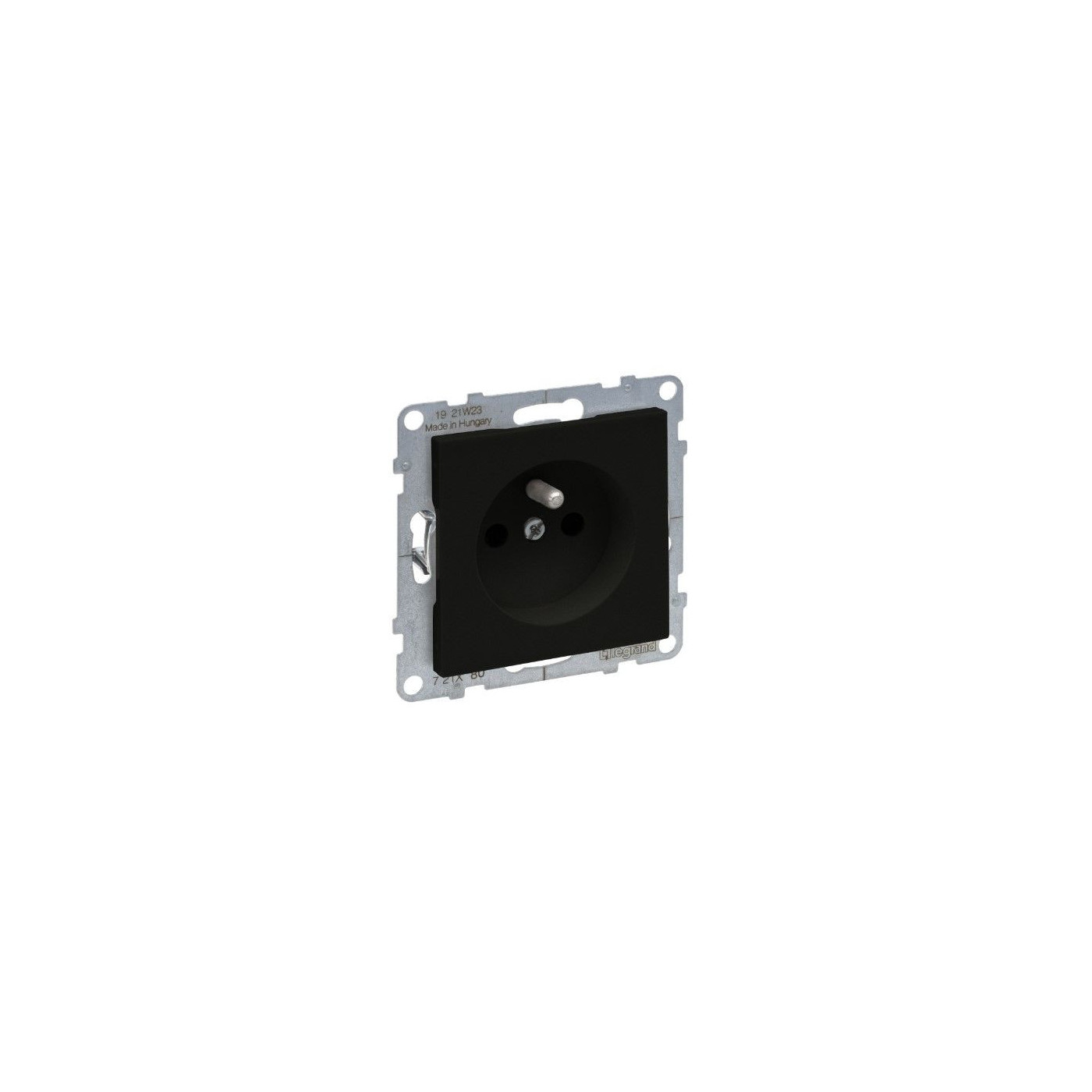 Gniazdo 2P+Z z Przesłoną - 16 A - 250 V~ - Zaciski Automatyczne Czarny Suno 721480 Legrand