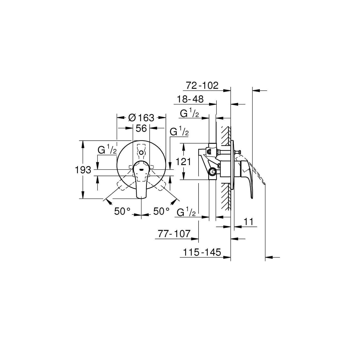 Bateria Wannowa Eurosmart 33305003 Grohe