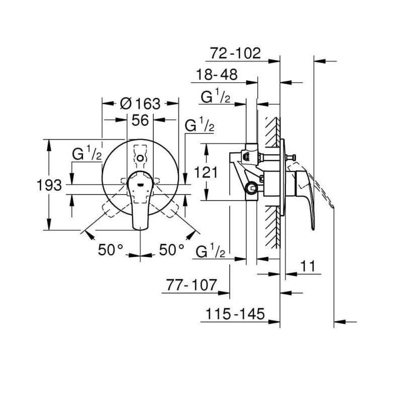 Bateria Wannowa Eurosmart 33305003 Grohe