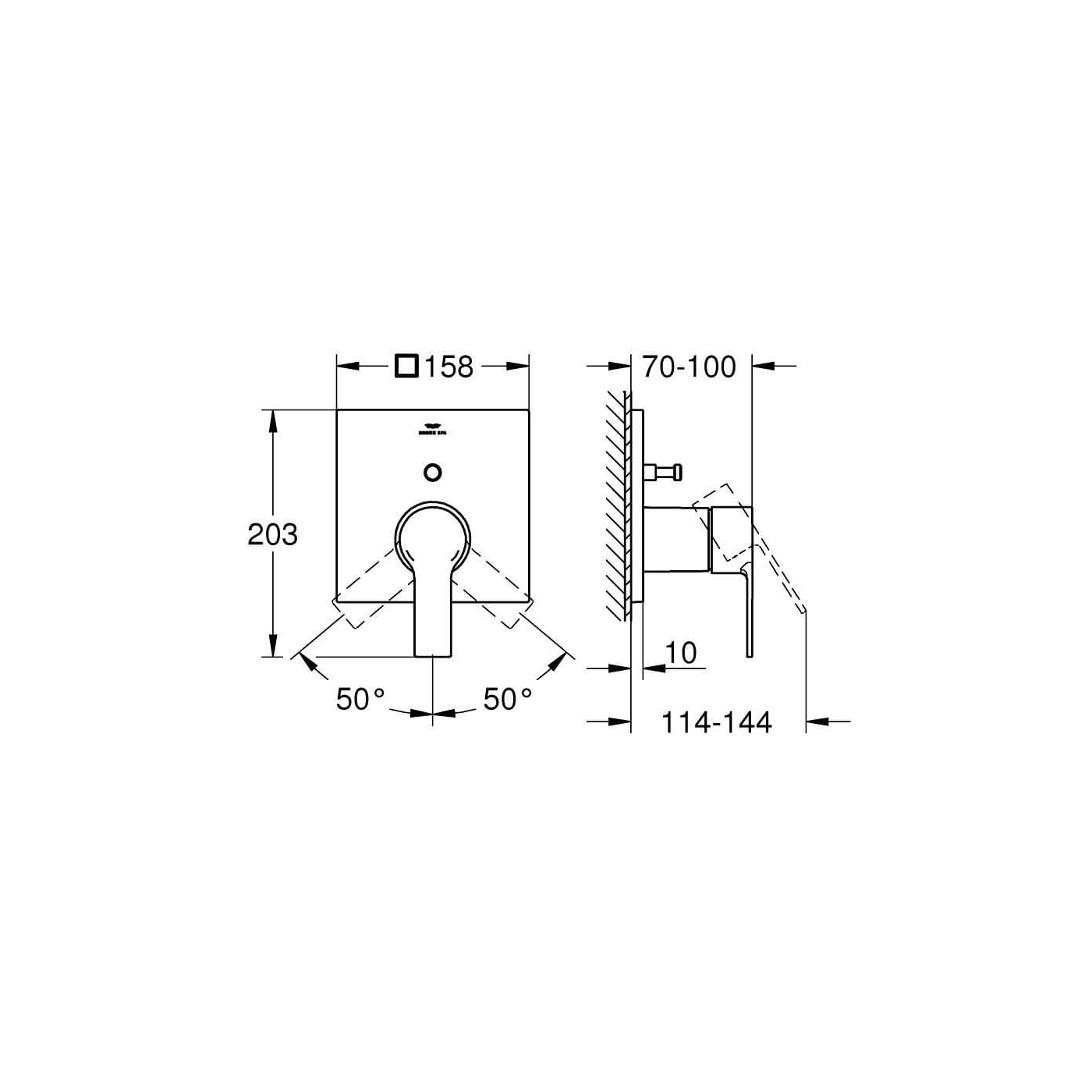 Bateria Wannowa Allure Hard Graphite 19315A01 Grohe