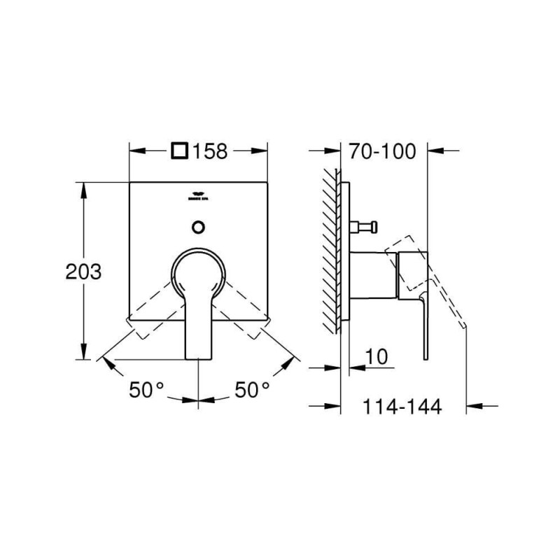 Bateria Wannowa Allure Brushed Warm Sunset 19315DL1 Grohe