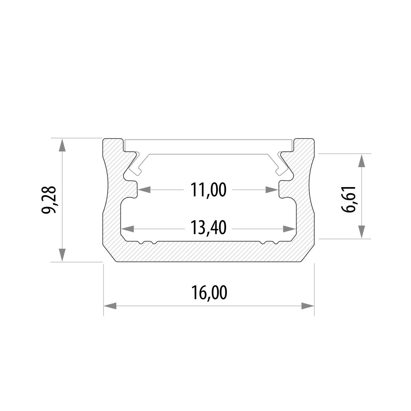 Profil Aluminiowy Typ A Nawierzchniowy 2mb Kingled