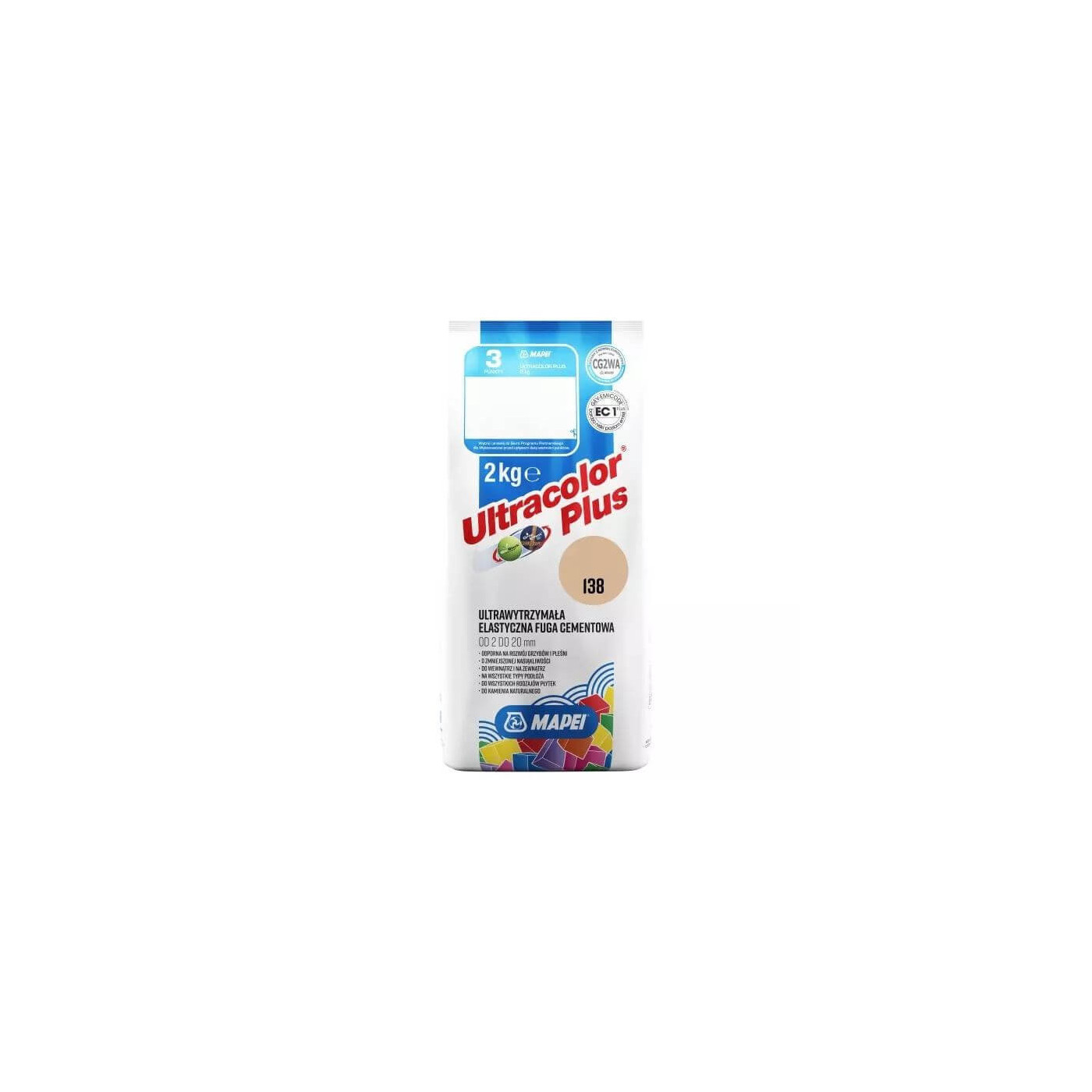 Fuga Elastyczna Ultracolor Plus 138 Migdałowy 2 kg Mapei