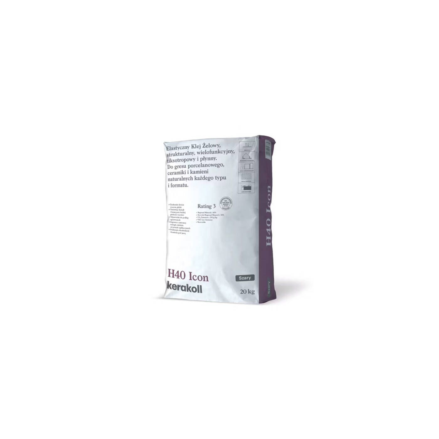 Klej żelowy H40 Icon C2TE Szary 20kg Kerakoll