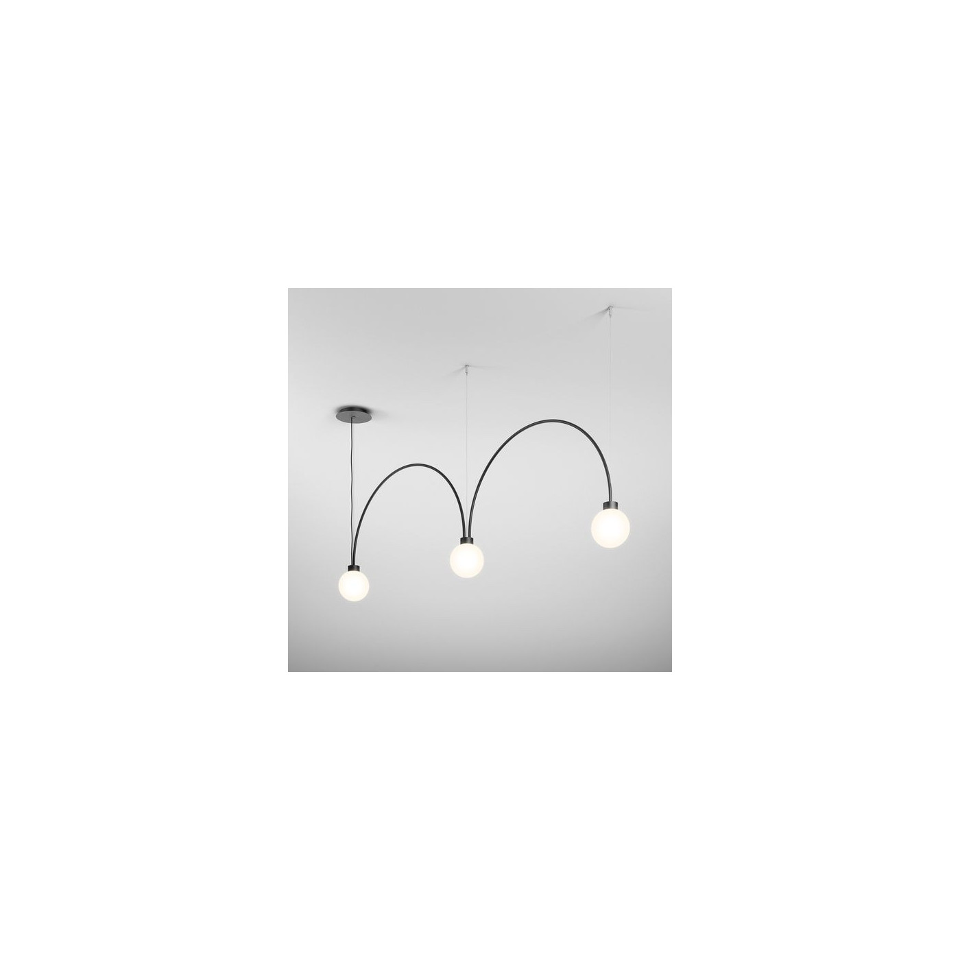 Lampa Wisząca Flying Ball ARC WP x3 Led Czarny 59866-L940-D0-00-12 Aqform