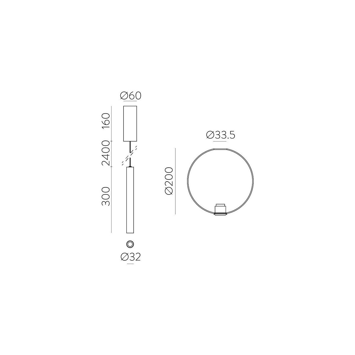Lampa Wisząca Pipe Slim LED Czarna Z Kloszem Mrożonym C3986100N+K0008240HW ACB