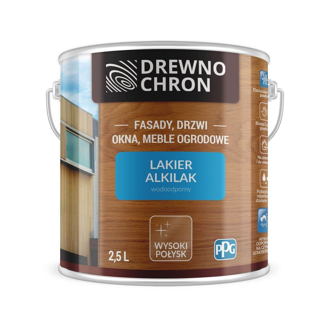 Lakier Ftalowy Alkilak Połysk 2,5L Drewnochron