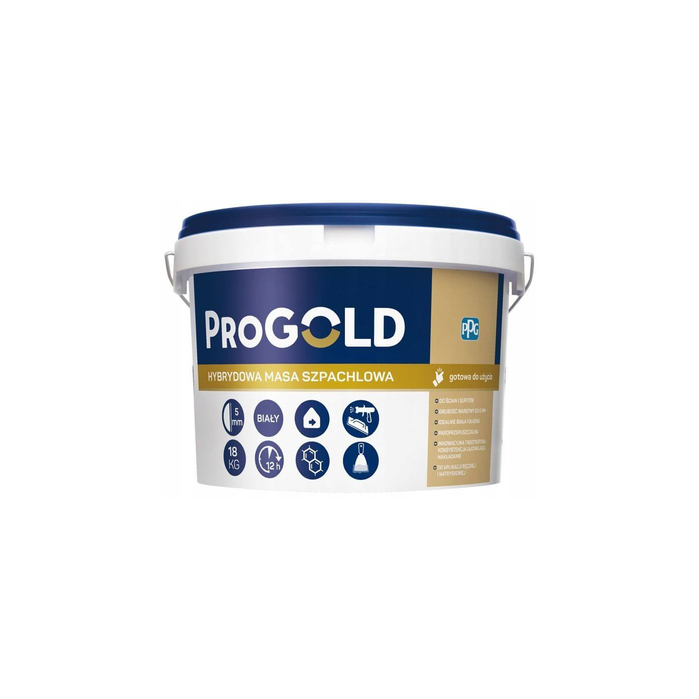 Masa Szpachlowa Hybrydowa Biały 5 kg Progold