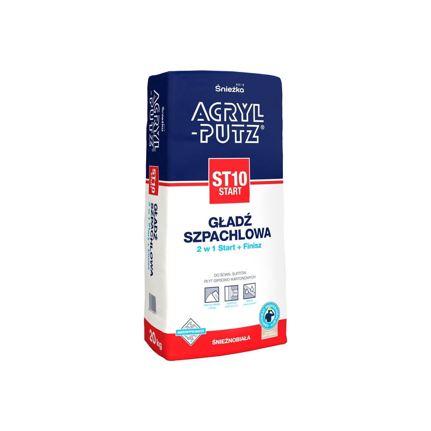 Gładź Szpachlowa Acryl Putz Start ST10 20 kg Śnieżka