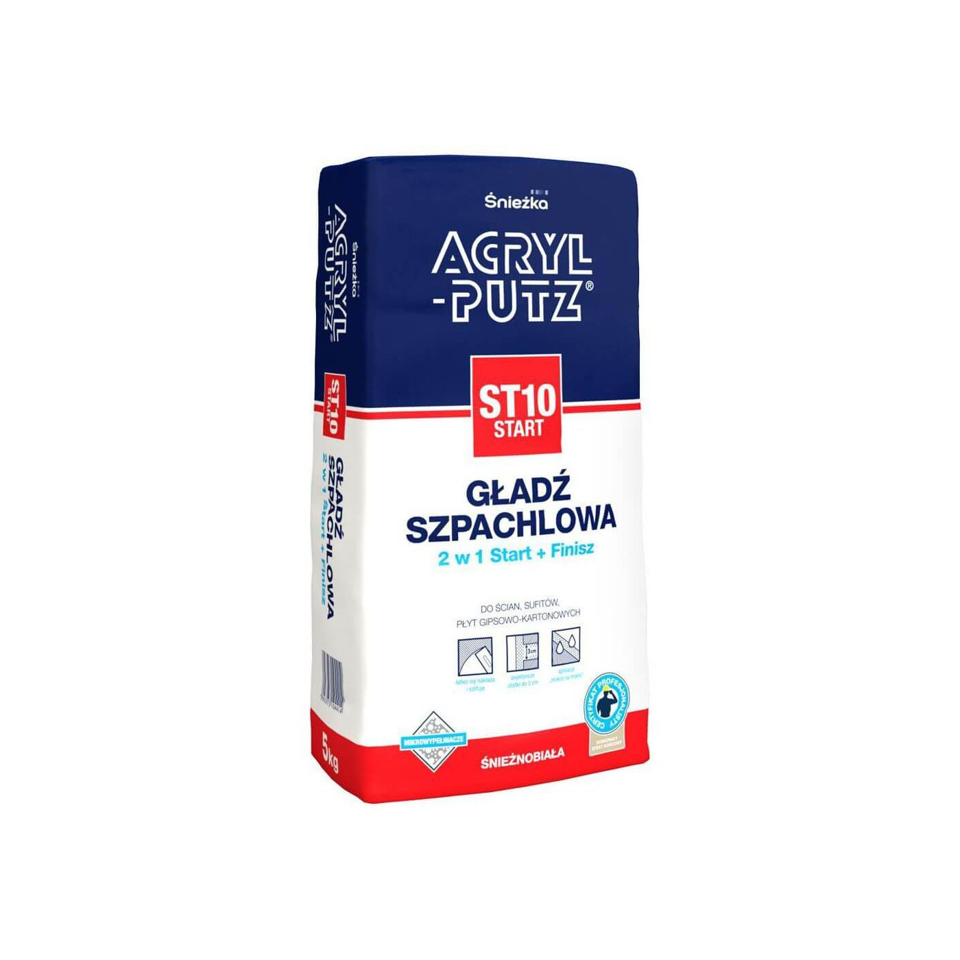 Gładź Szpachlowa Acryl Putz Start ST10 5 kg Śnieżka