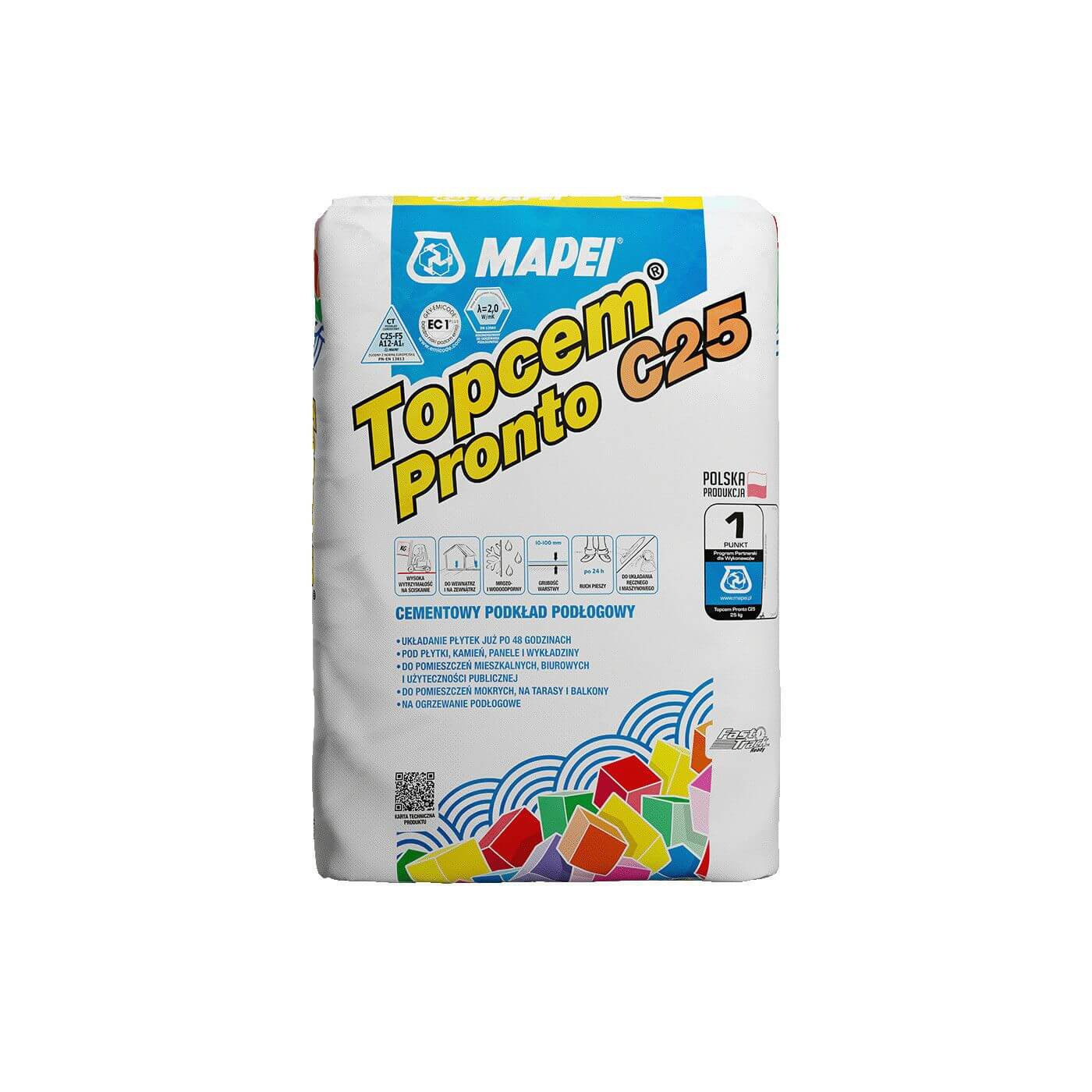 Cementowy Podkład Podłogowy Topcem Pronto C25 25Kg Mapei