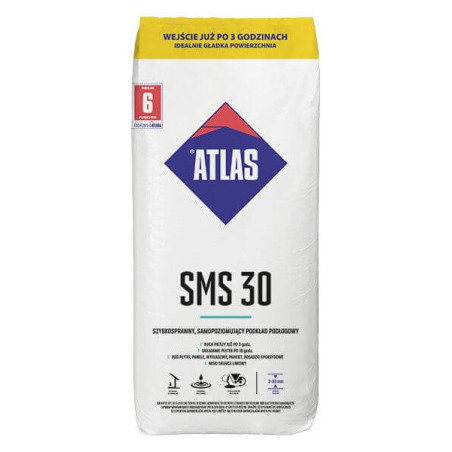 Samopoziomująca Masa Szpachlowa Sms 30 25Kg 3-30mm Atlas