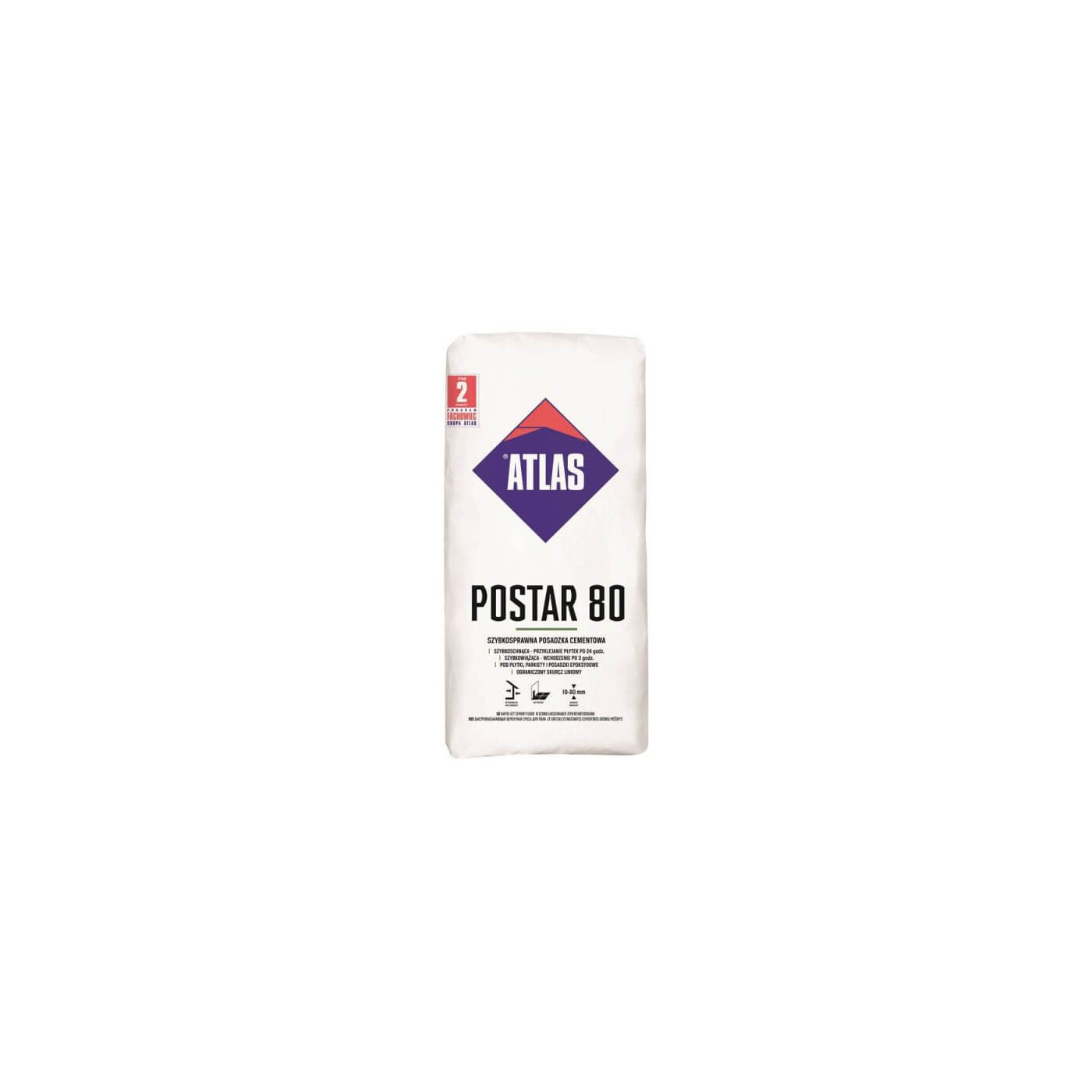 Posadzka Cementowa Szybkosprawna Postar 80 25Kg 10-80 mm Atlas