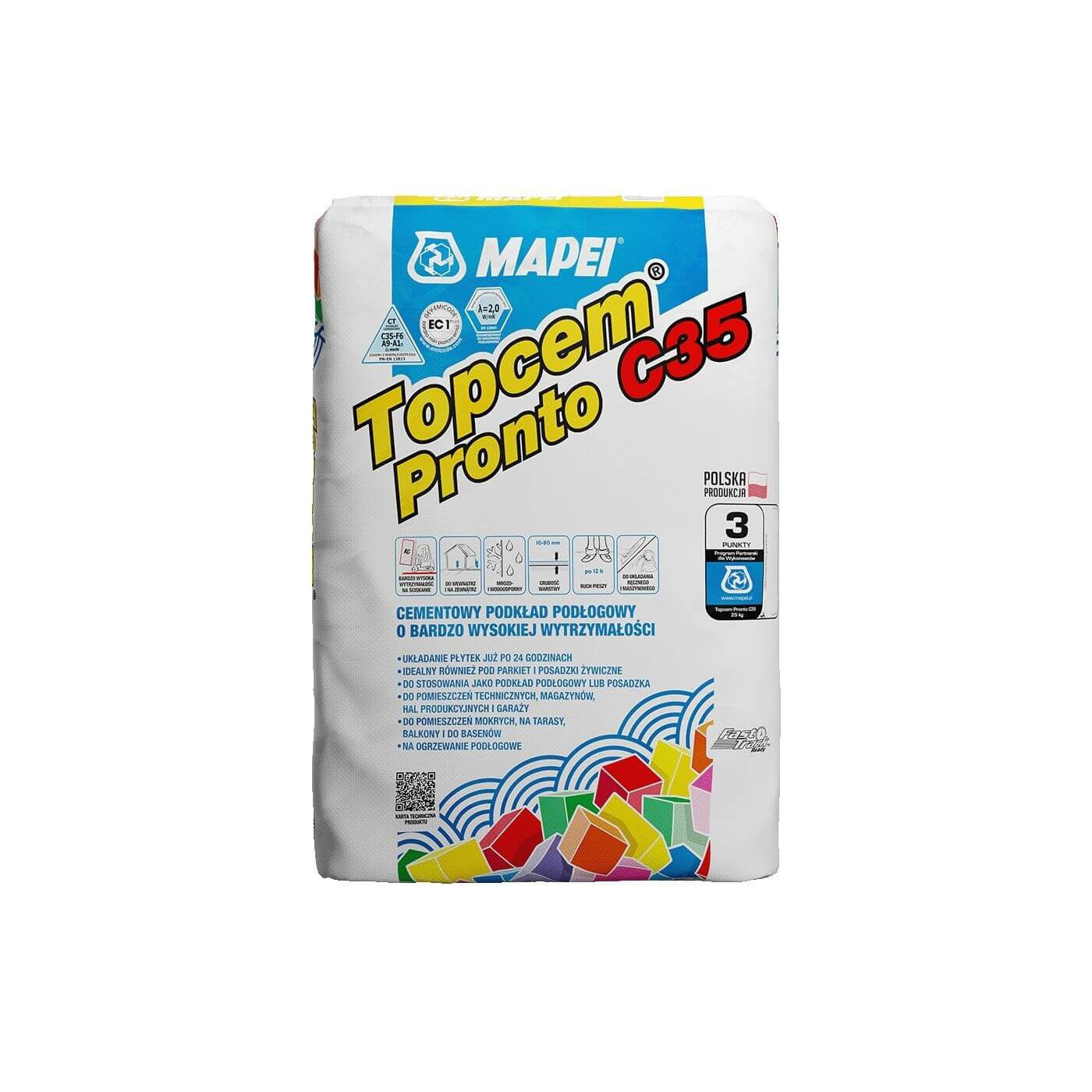 Cementowy Podkład Podłogowy Topcem Pronto C35 25 Kg Mapei