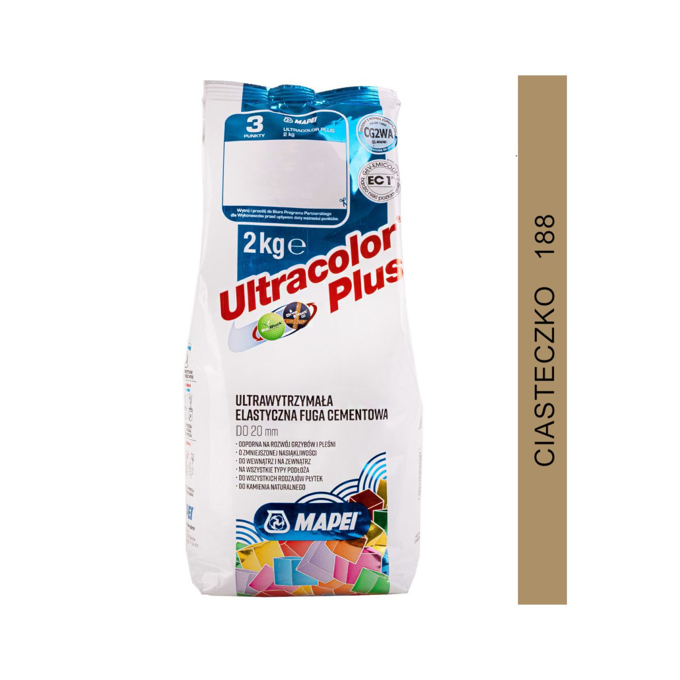 Fuga Ultracolor Plus Ciasteczkowy Biały 188 2 kg Mapei