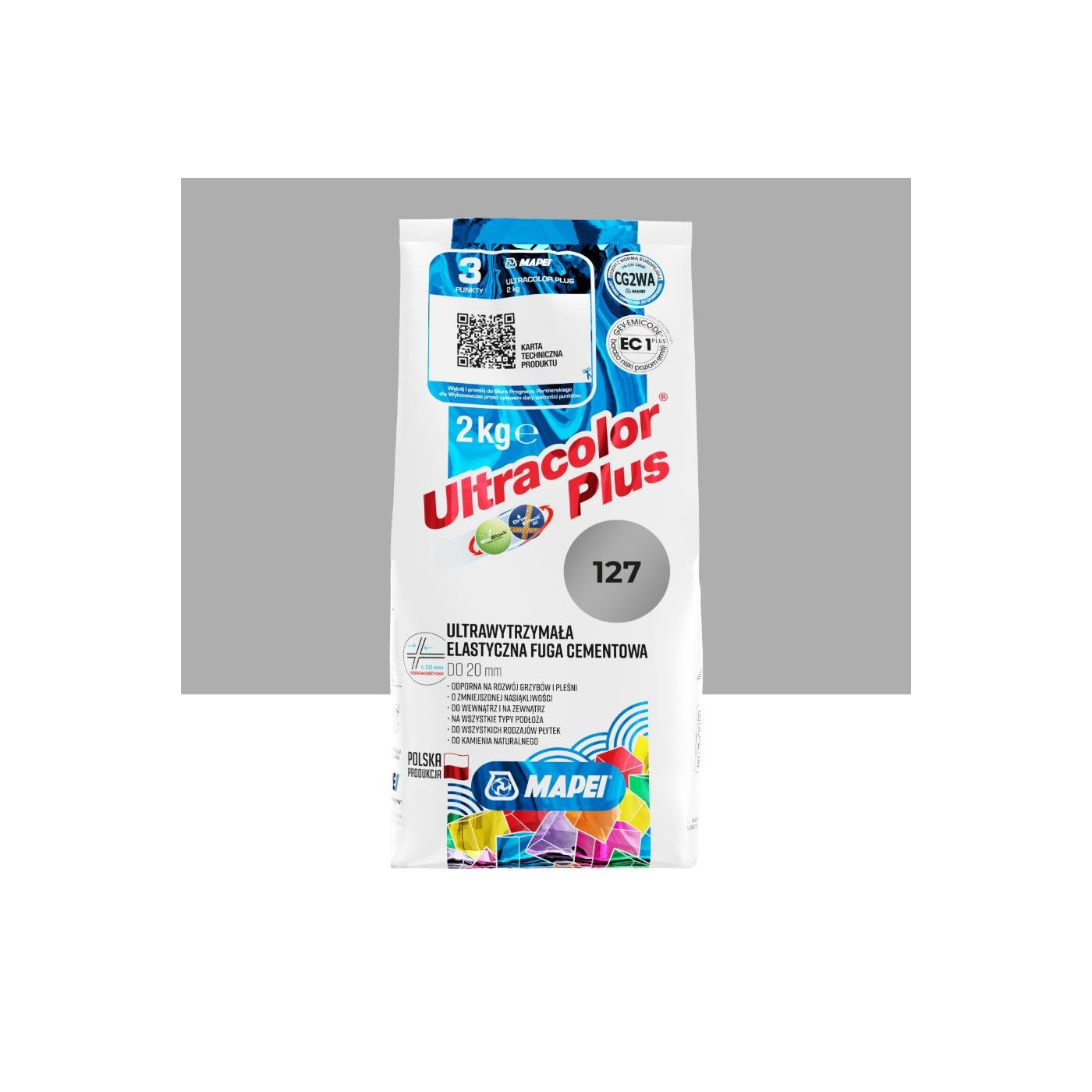 Fuga Ultracolor Plus Arktyczny Szary 127 2 kg Mapei
