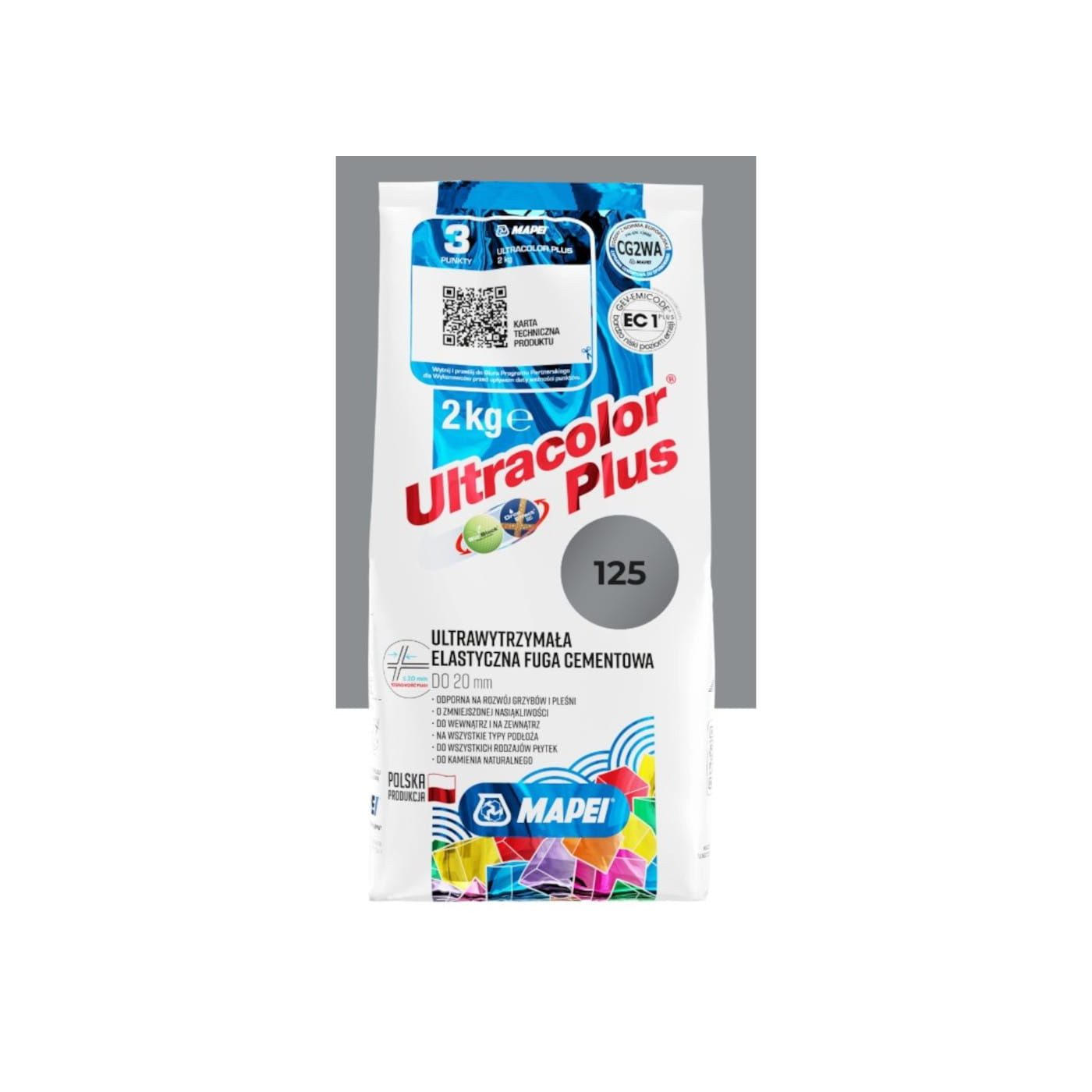 Fuga Ultracolor Plus Zamkowy Szary 125 2 kg Mapei