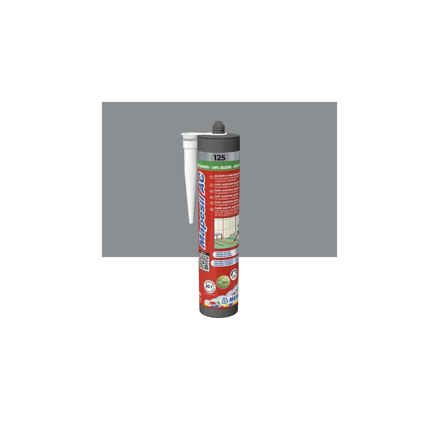 Silikon Mapesil AC Zamkowy Szary 125 310 ml Mapei