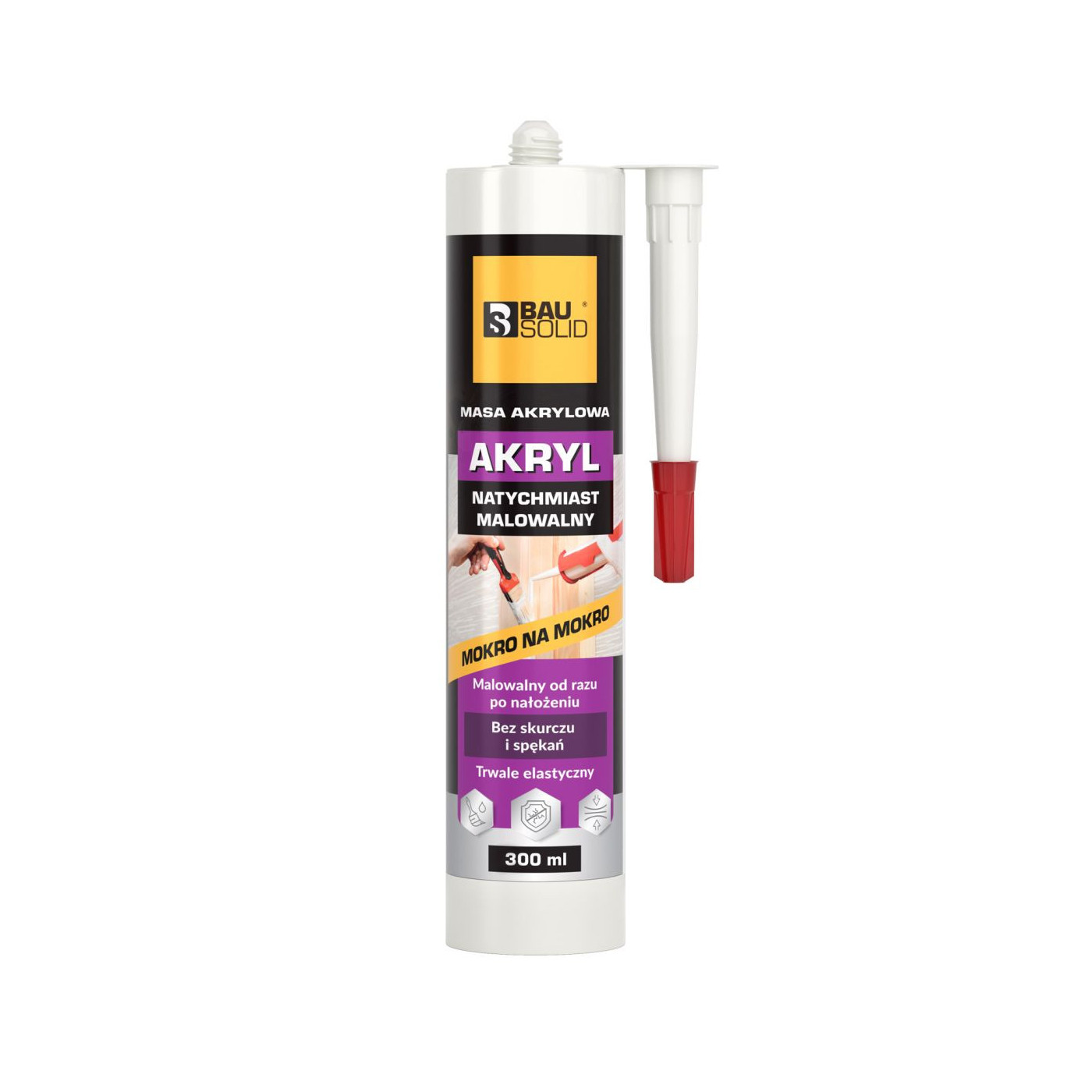 Silikon Akryl Natychmiast Malowalny 300ml Bausolid
