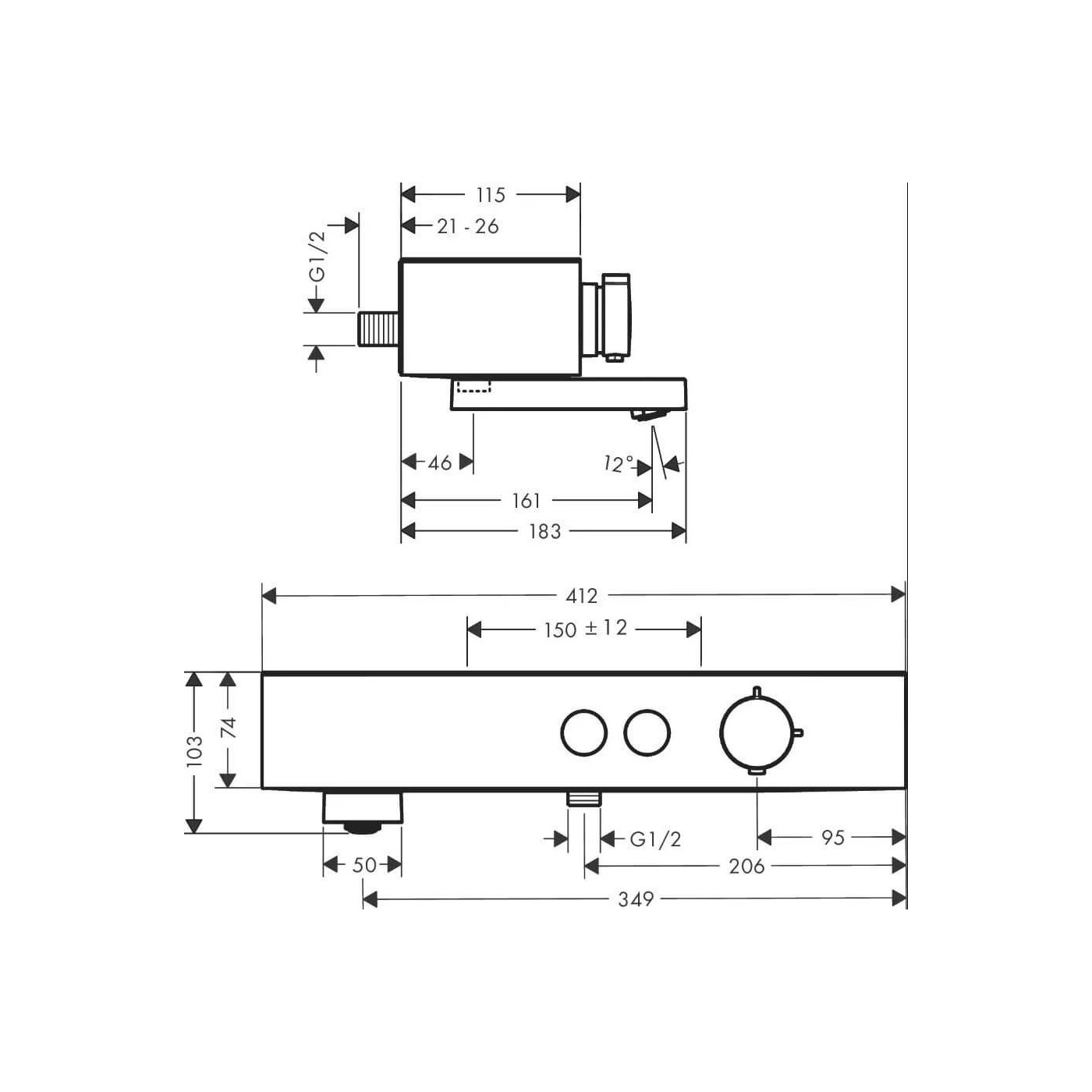 Bateria Wannowa Termostatyczna ShowerTablet Select Do Montażu Natynkowego 24340670 Hansgrohe