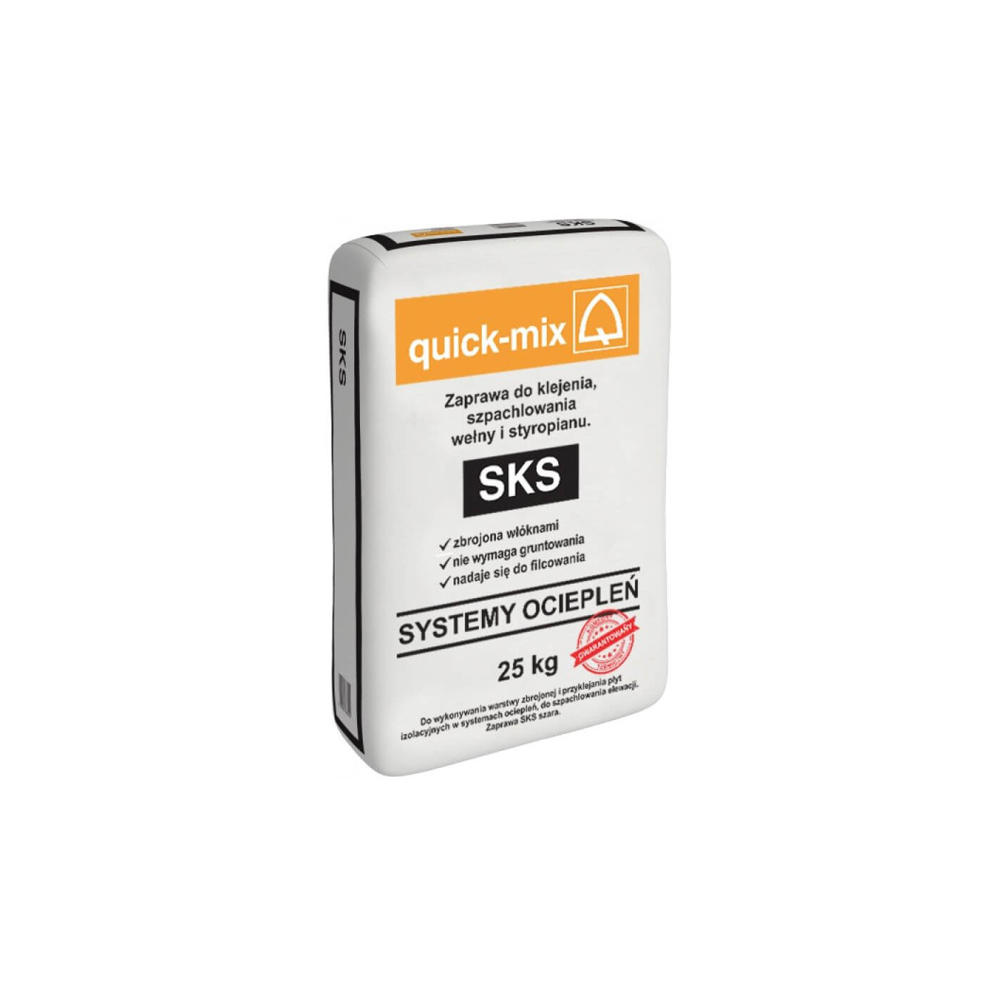 Zaprawa Do Klejenia I Szpachlowania Wełny I Styropianu Sks 25 Kg Szary Quick Mix