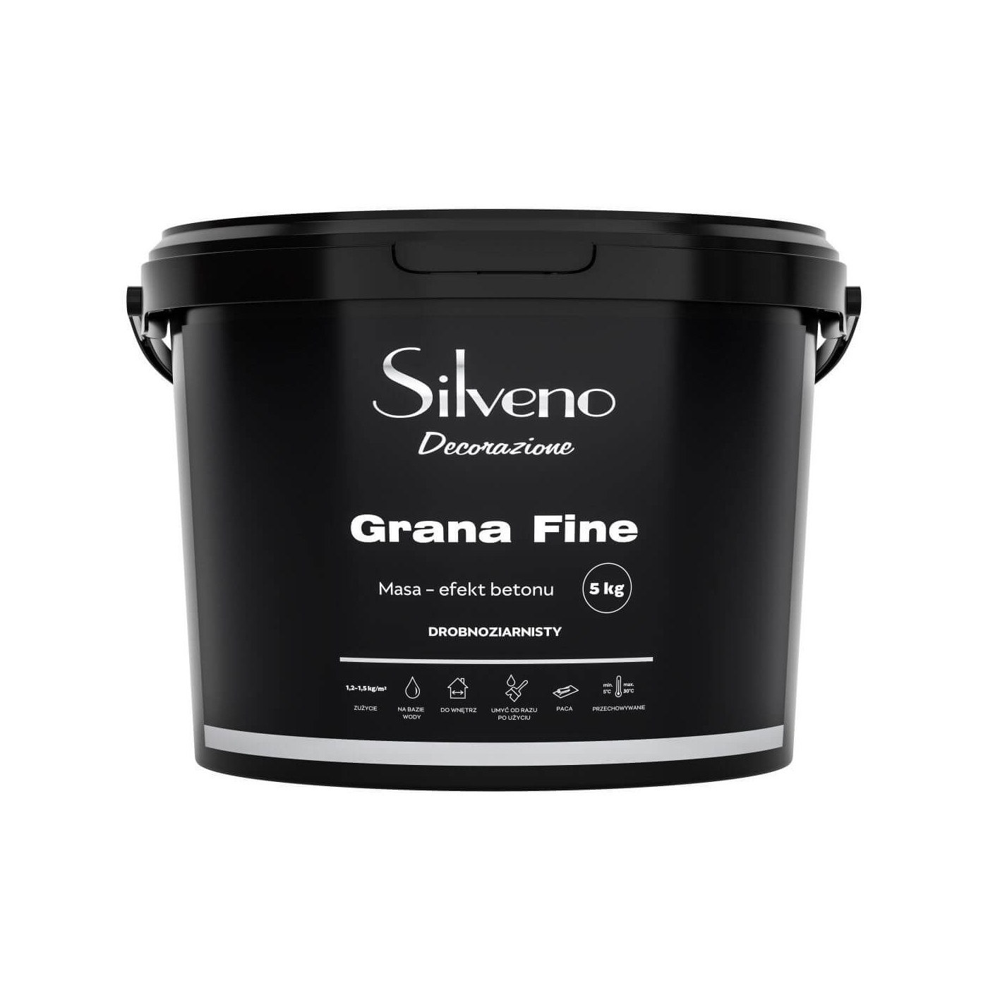 Tynk Dekoracyjny Grana Fine Drobnoziarnisty Efekt Betonu 5Kg Silveno