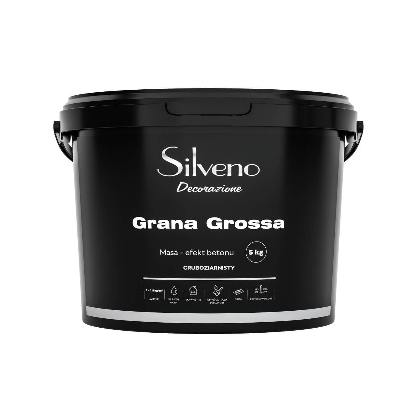Tynk Dekoracyjny Grana Grossa Gruboziarnisty Efekt Betonu 5Kg Silveno