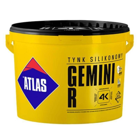Tynk Silikonowy Sah N15 Gemini R  Baza Szara 25Kg Atlas