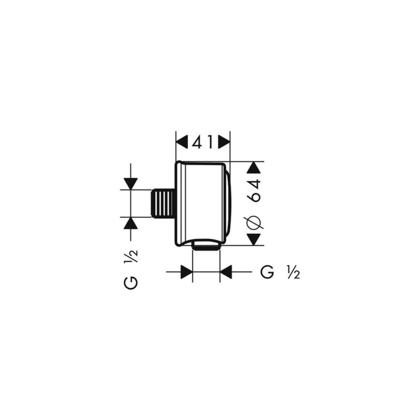 Przyłącze Węża Fixfit Classic DN15 Chrom 16884000 Hansgrohe