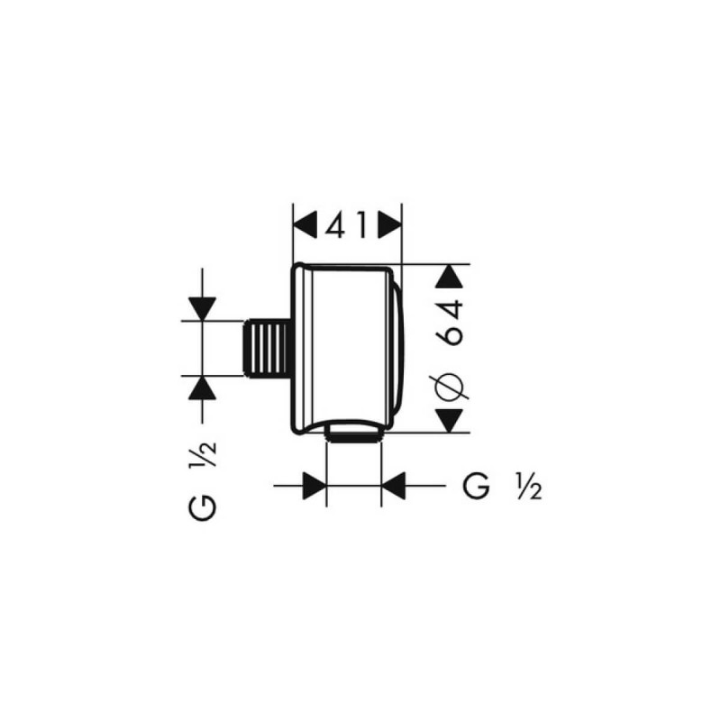 Przyłącze Węża Fixfit Classic DN15 Chrom 16884000 Hansgrohe