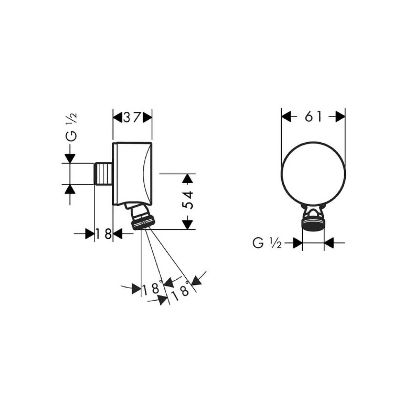 Przyłącze Węża Z Przegubem Kulowym 27506000 Hansgrohe