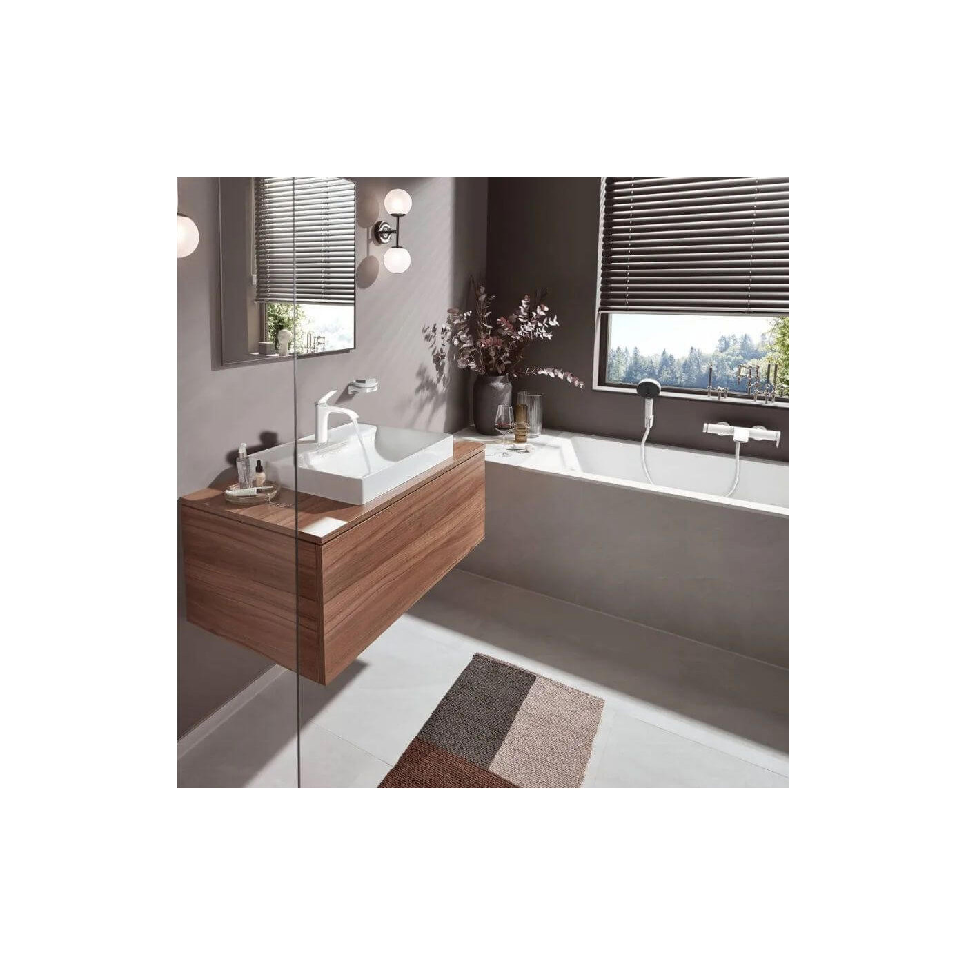 Jednouchwytowa Bateria Wannowa Natynkowa Vivenis Biały Mat 75420700 Hansgrohe