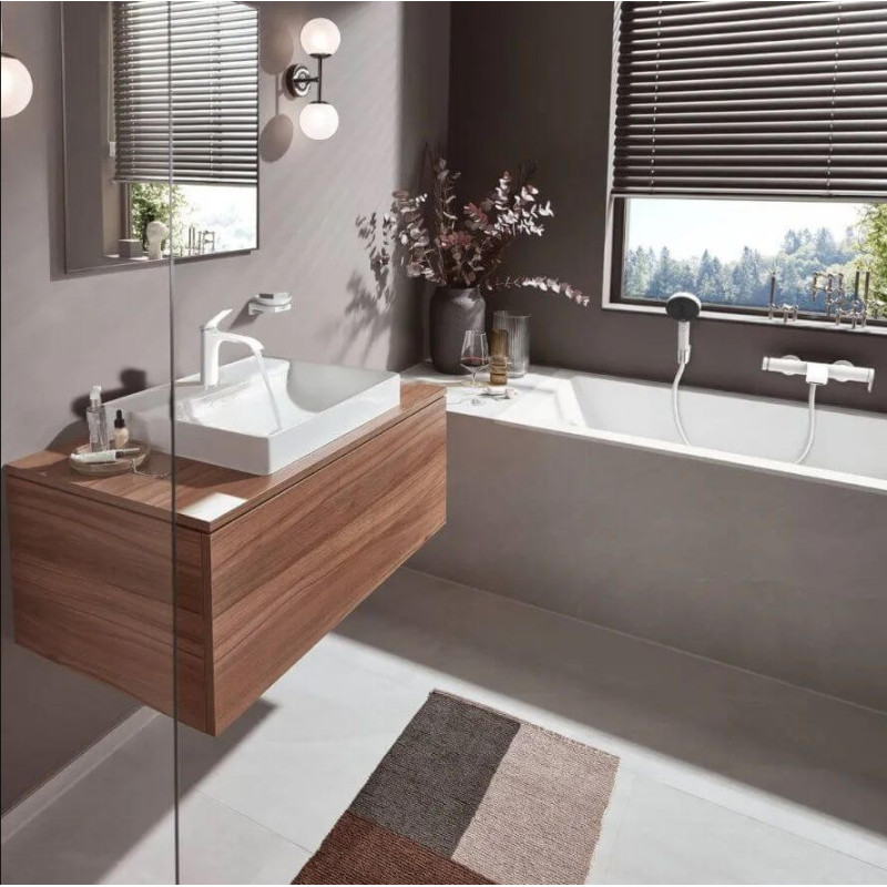 Jednouchwytowa Bateria Wannowa Natynkowa Vivenis Biały Mat 75420700 Hansgrohe