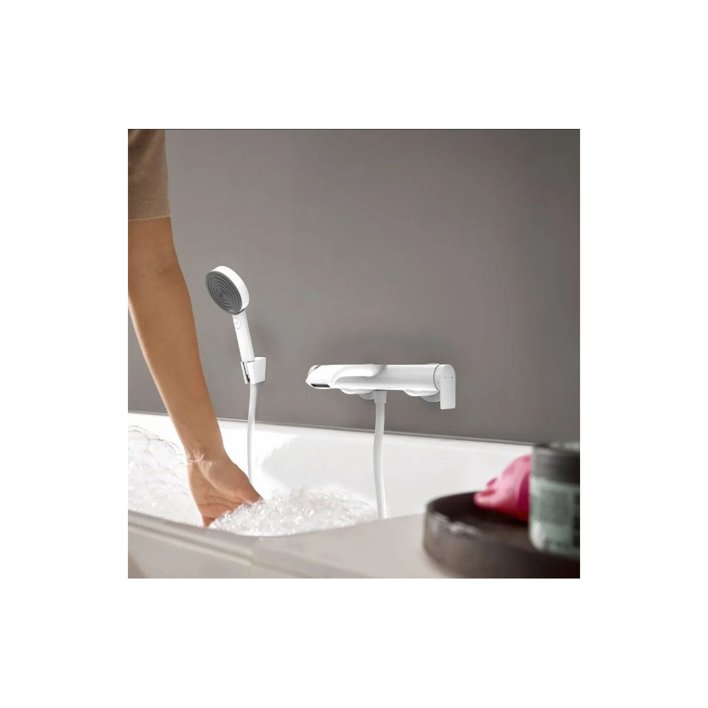 Jednouchwytowa Bateria Wannowa Natynkowa Vivenis Biały Mat 75420700 Hansgrohe